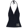 Script Monogram Black Swim Tankini