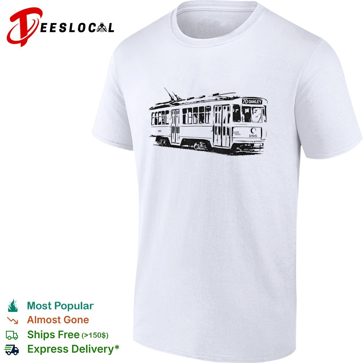 70 Oakley Cincinnati Streetcar 186 Transit Transport Public shirt