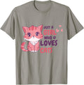 Just A Girl Who Loves Cats Cute Cat Shirt Gifts Kids Girls T-Shirt