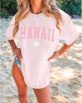 Oversized Hawaii Graphic Tees for Teens Women Preppy Aesthetic Shirts Beach T Shirts Tops