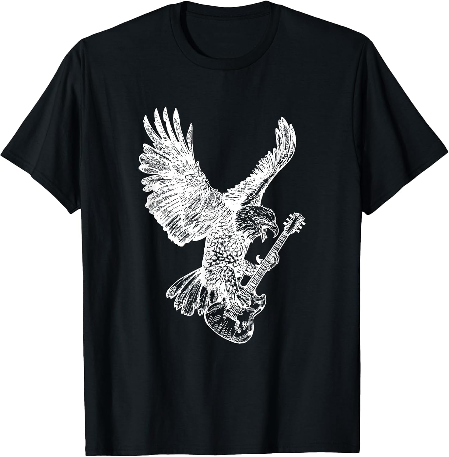 Eagle Playing Guitar Guitarist Musician Music Band T-Shirt