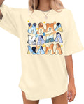 Oversized Mama Shirt Woman Mom Letter Print Tshirt Trendy Mama Shirts Graphic Tees Short Sleeve Tops