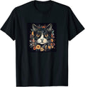 Cat Boho Flowers Graphic Merch
