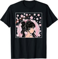 Japanese Anime Girl Manga Otaku Cherry Blossom Women Girls T-Shirt
