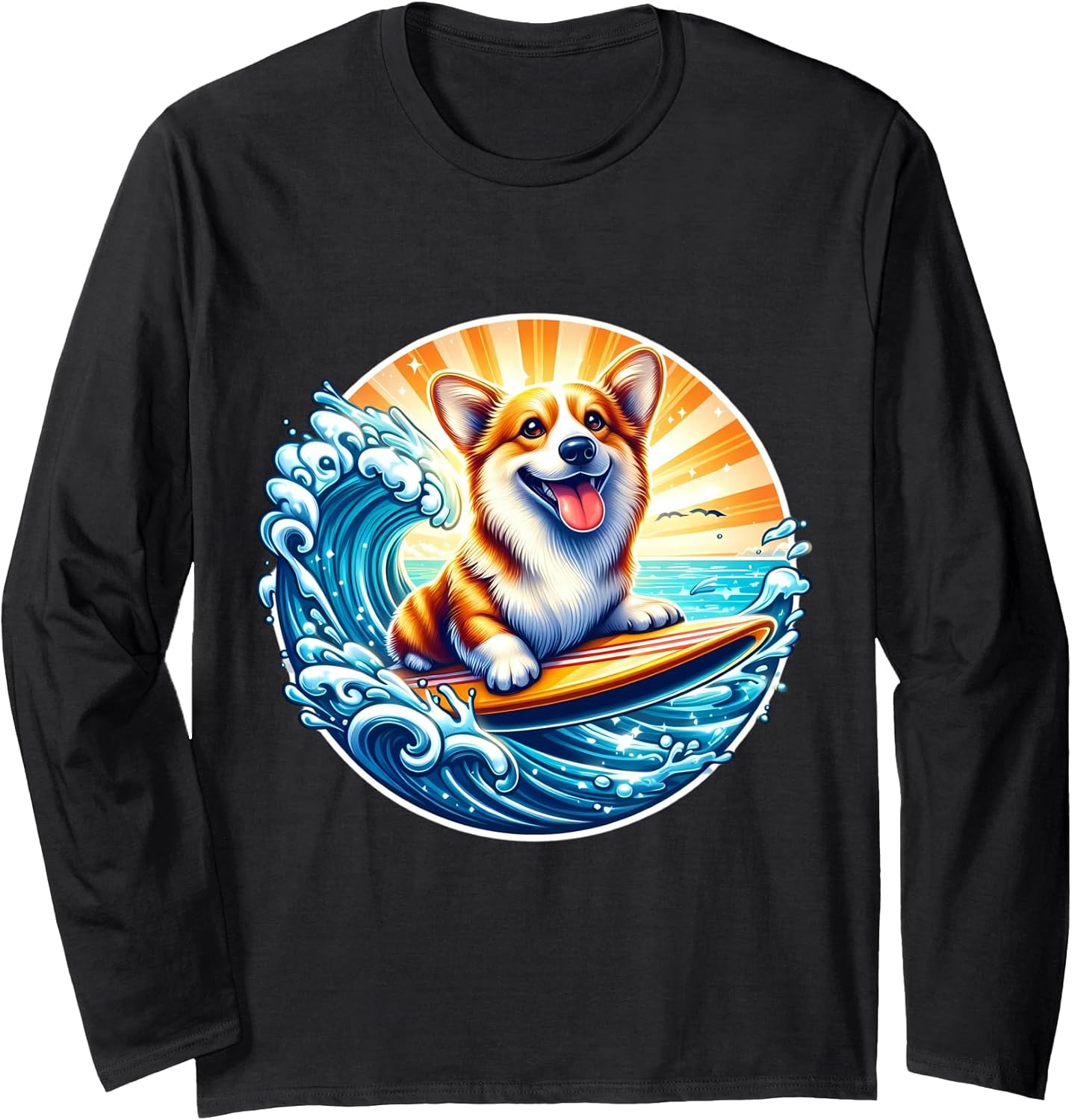 Pembroke Welsh Corgi Dog Surfing Surfer Merch