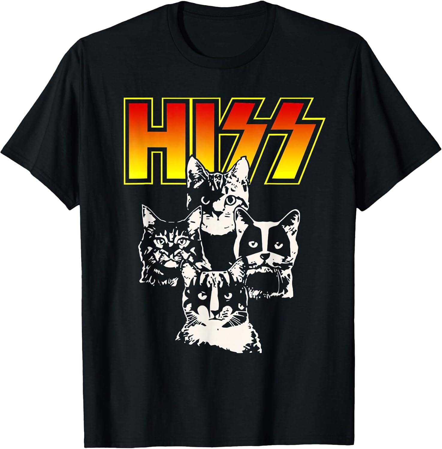 HISS Funny Cute Cat Mom Kitten Cats Lover Rock Gift Tee T-Shirt