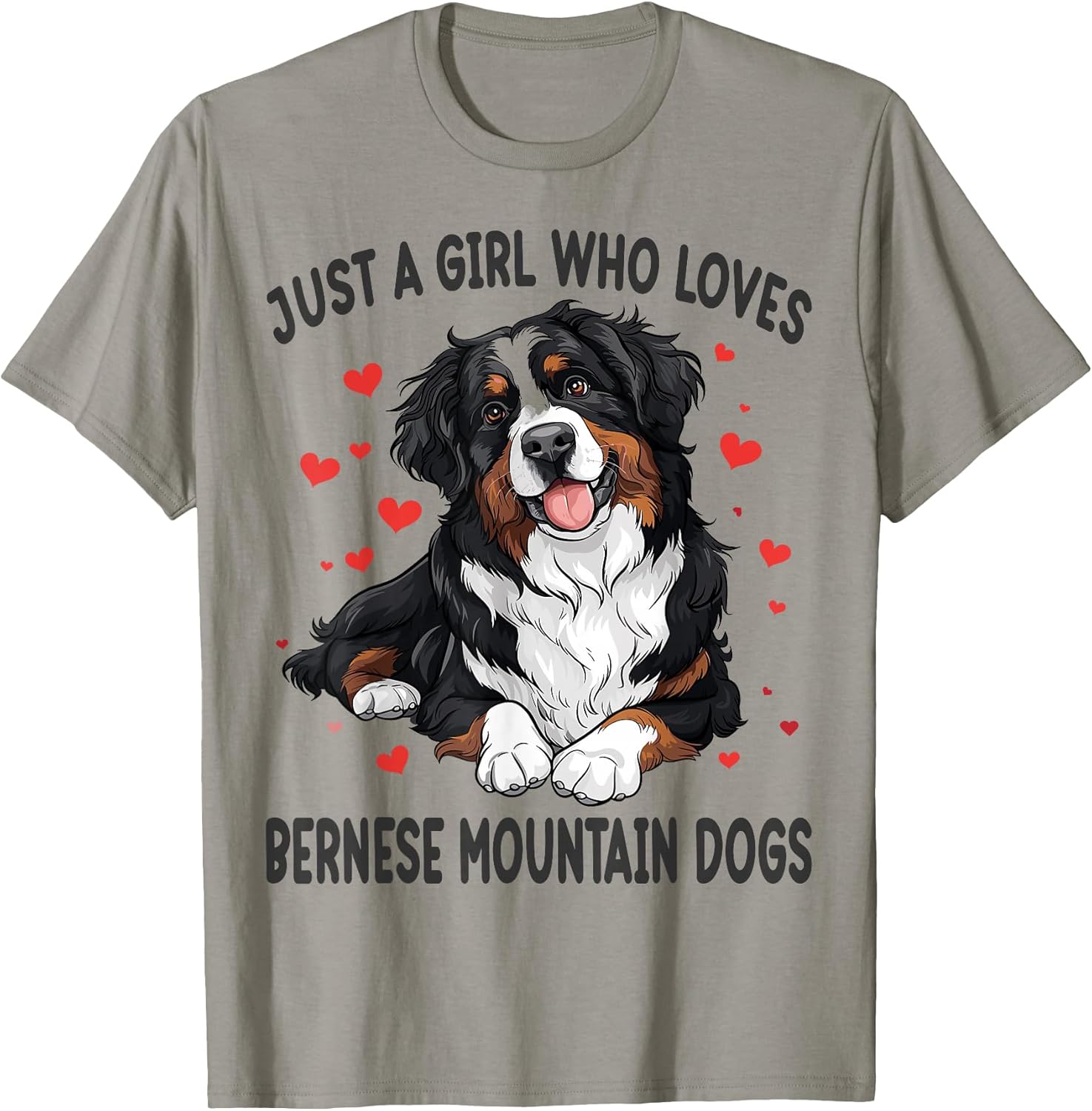 Just a Girl Who Loves Bernese Mountain Berner Dog Lover T-Shirt