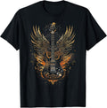 Electric Guitar with Wings Baroque Rock Design Art T-Shirt