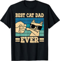 Best Cat Dad Ever Vintage Funny Cat Lover Retro Men T-Shirt