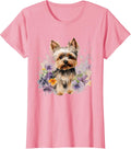 Yorkshire Terrier Mom Floral Yorkie Dog Lover Flowers Cute T-Shirt