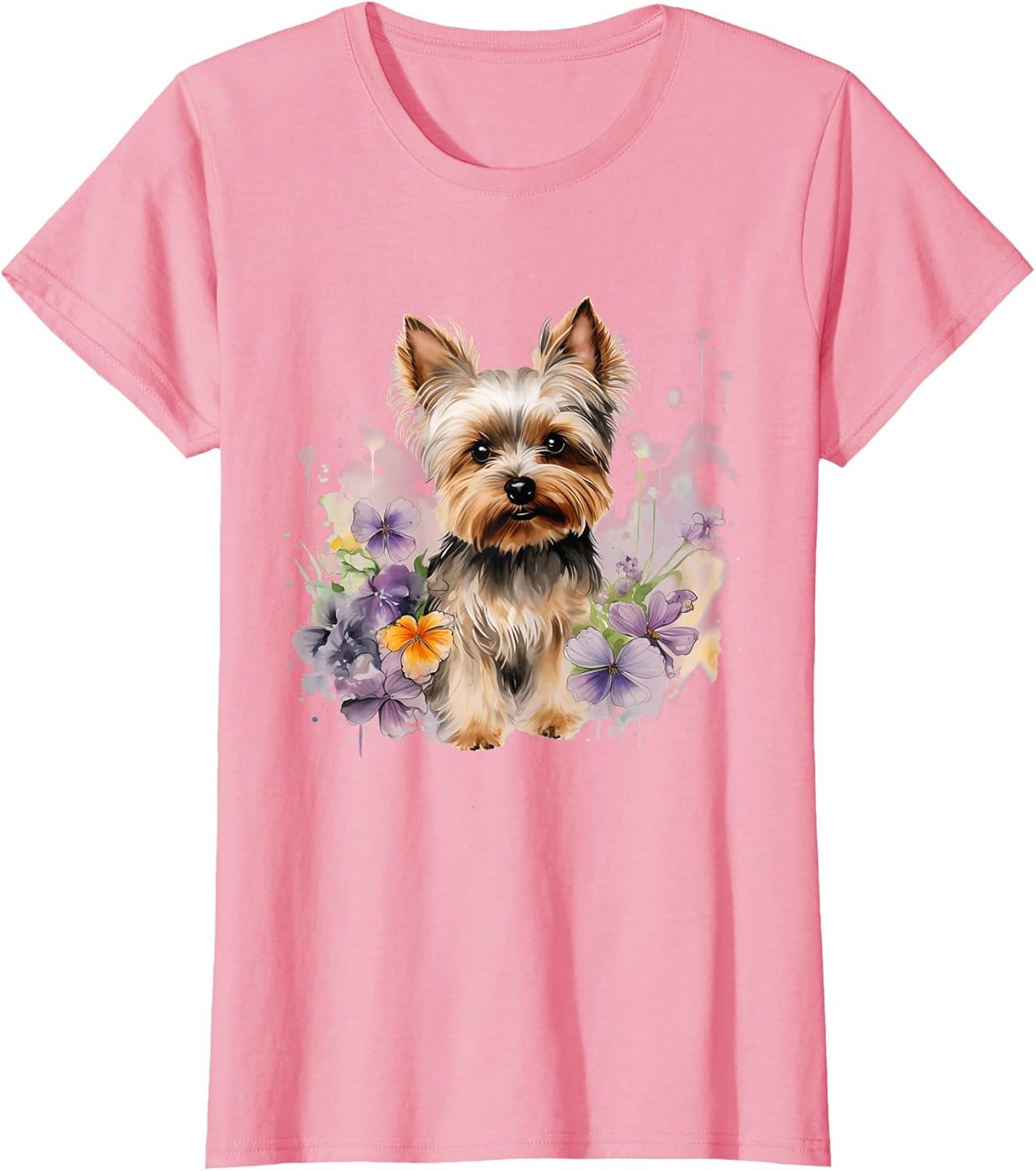 Yorkshire Terrier Mom Floral Yorkie Dog Lover Flowers Cute T-Shirt
