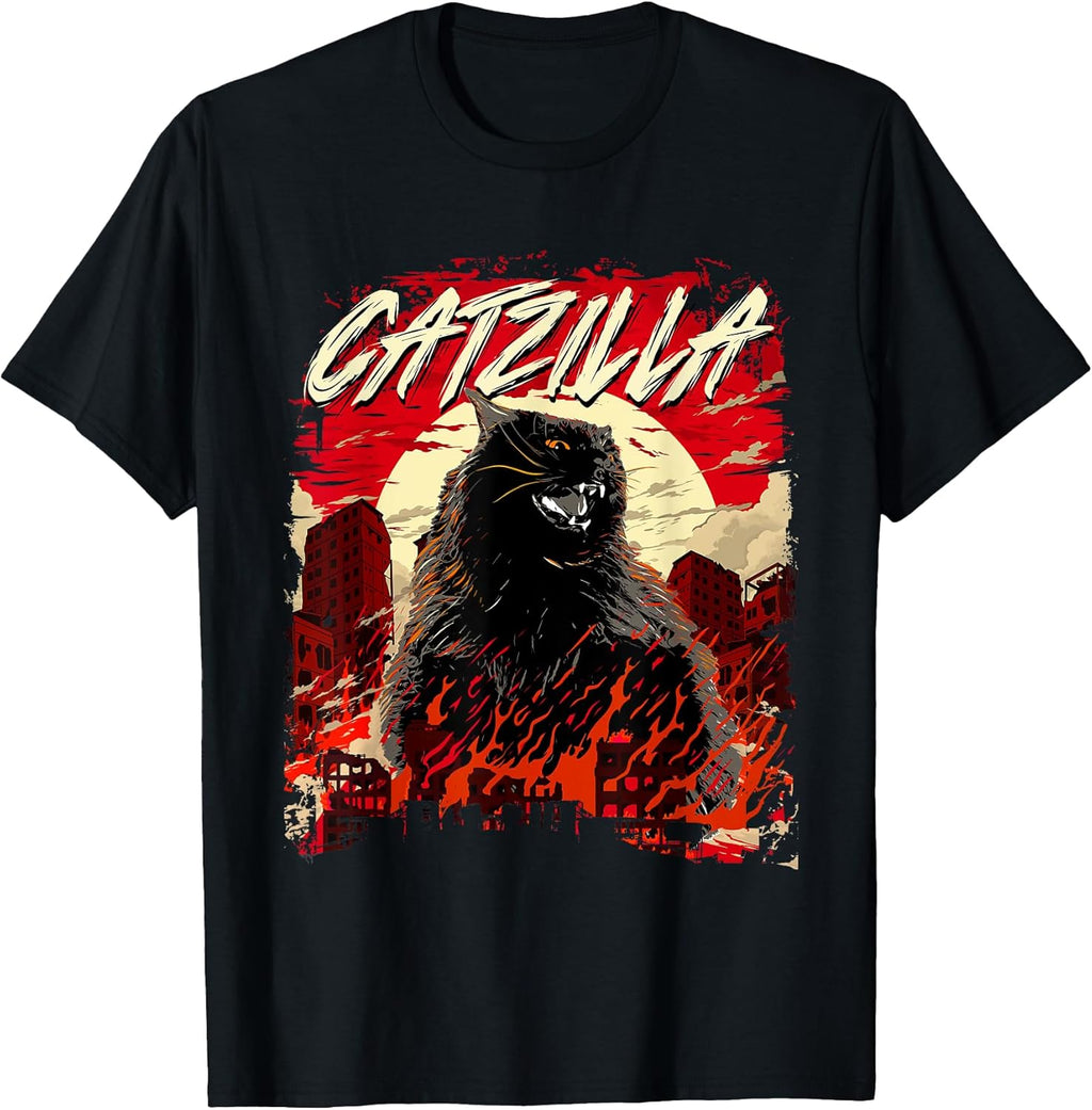 Catzilla - Cat Lover Kitten Owner Kitty T-Shirt for Men Women Girls Kids