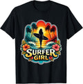 Surfer Girl Surfing Lover Hybiscus Flowers Merch