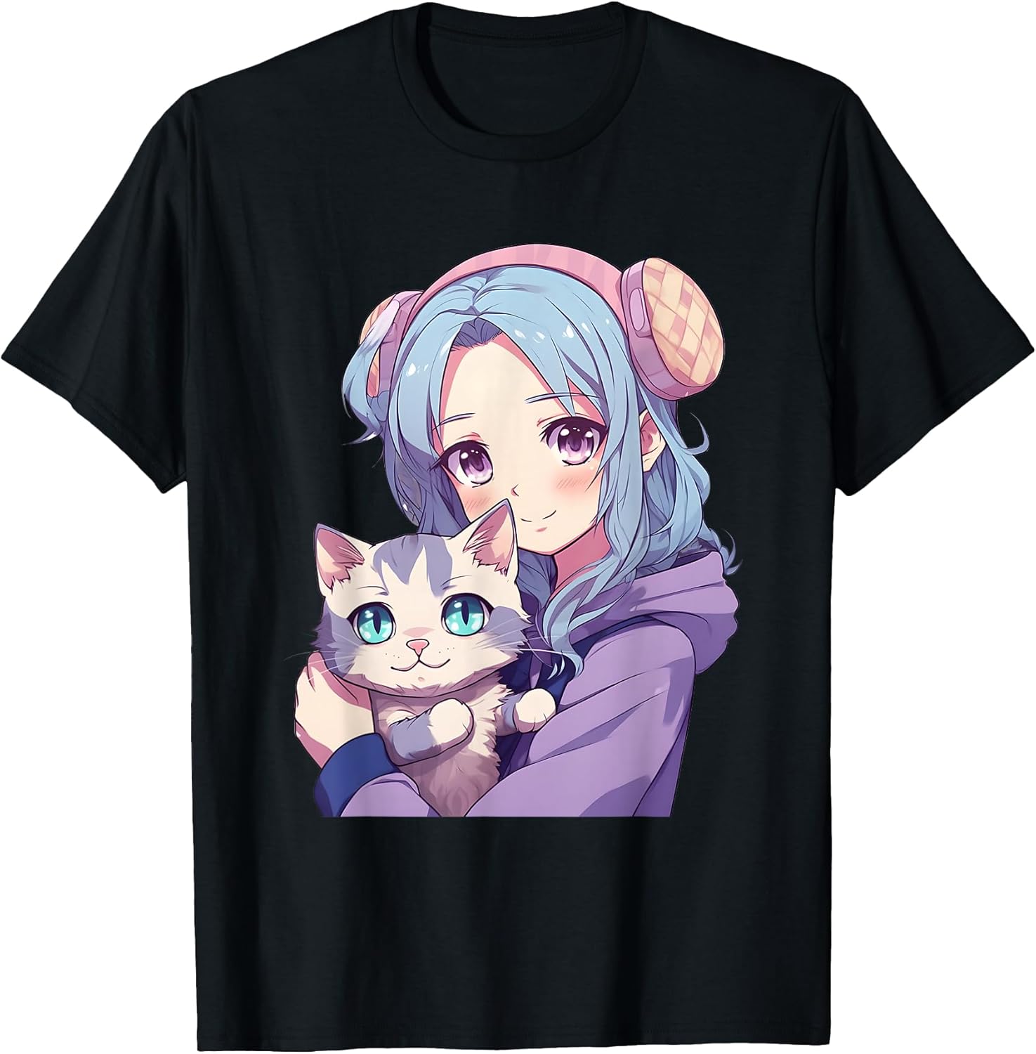 Anime Cat Girl Graphic Tees