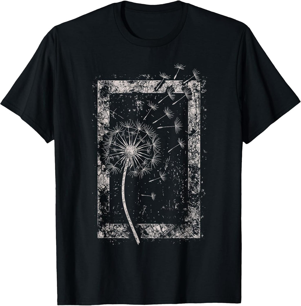 Dandelion Flower Grunge Alt Alternative Goth Gothic Y2K Art T-Shirt
