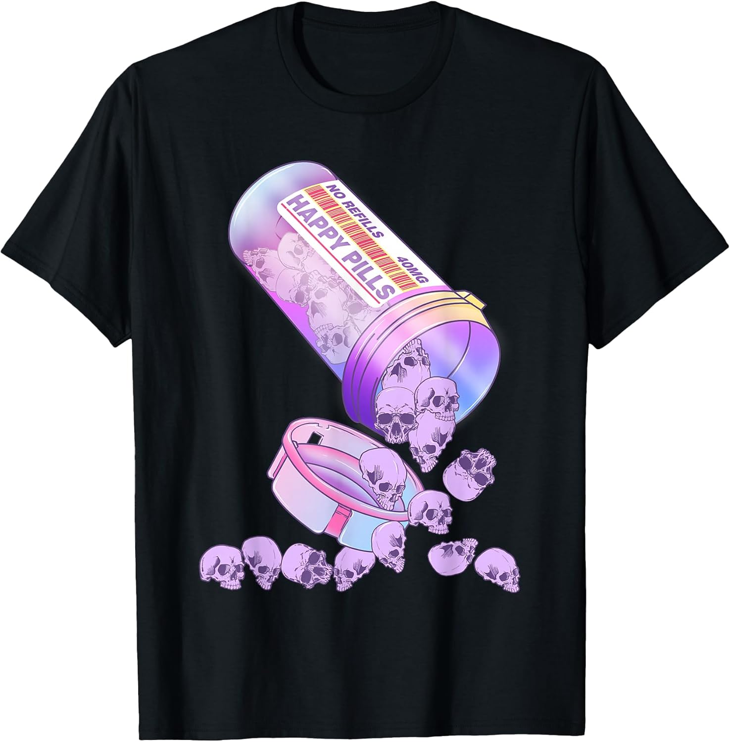 Happy Pills Pastel Goth Kawai Skull T-Shirt