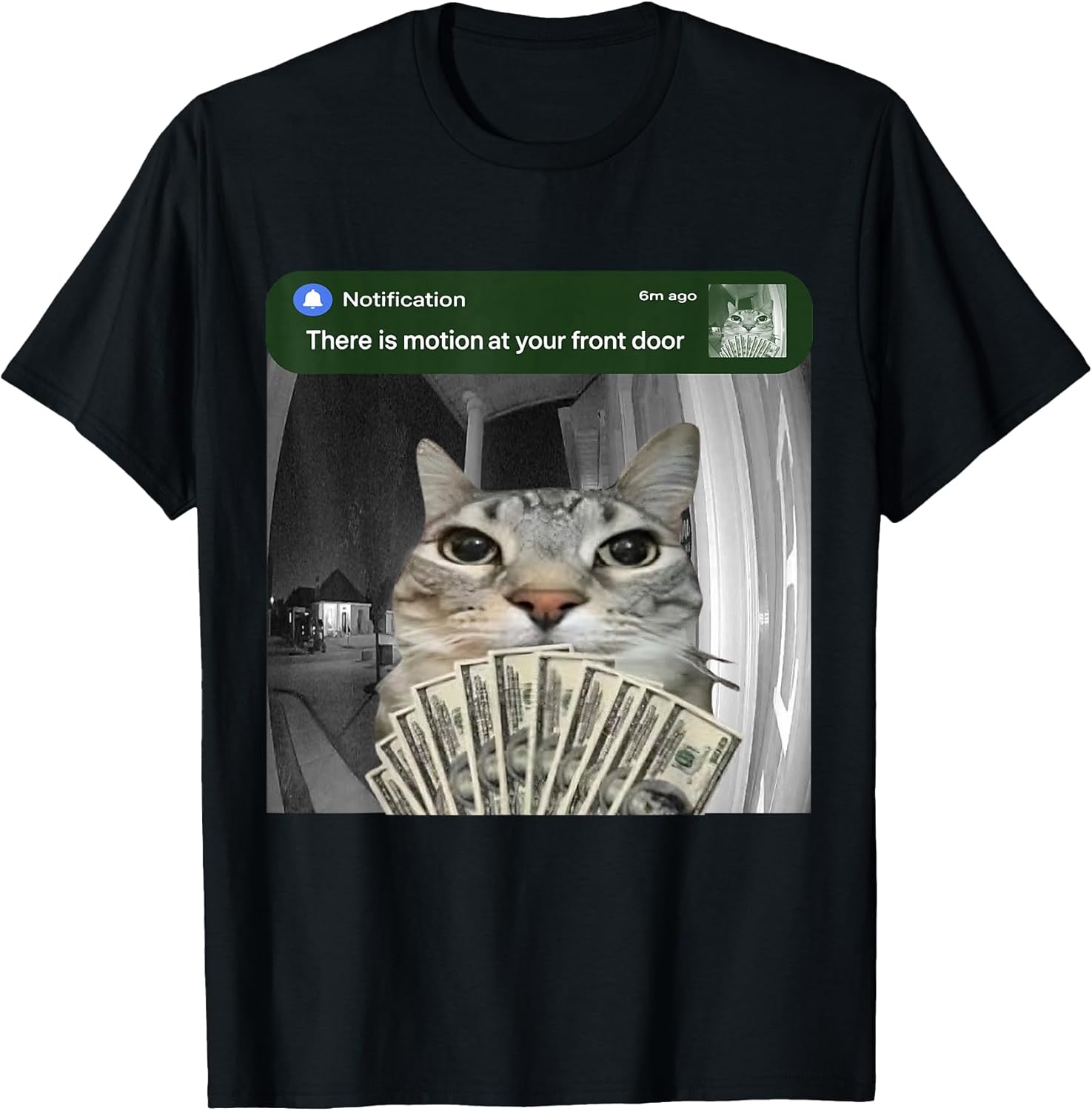 There is Motion at Your Front Door Funny Cat Motion Meme T-Shirt