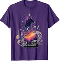 Cute Mystical Cat Lover Kitten Floral Women Girls Halloween T-Shirt