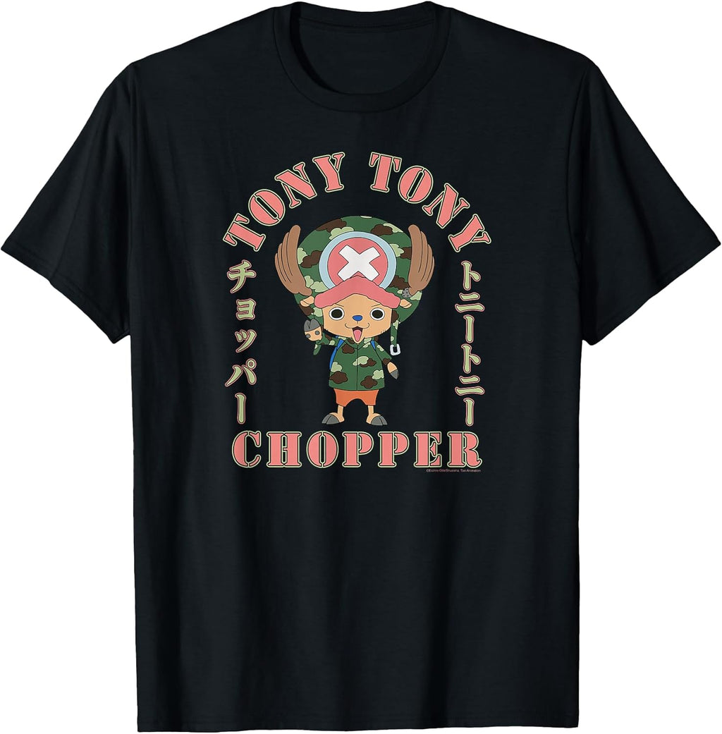 Anime Tony Tony Chopper Camo Arched Kanji T-Shirt