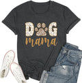 Dog Mom Shirt Women Funny Dog Paw Graphic Letter Print Tee Shirts Pets Lover Short Sleeve Tops