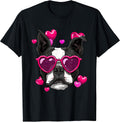 Boston Terrier Valentines Day Shirt Heart Dog Lover T-Shirt