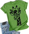 Womens Giraffe T Shirt Summer Funny Graphic Short Sleeve Crewneck Tees Casual Shirt Tops