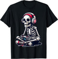 Skeleton Gamer Video Gaming Boys Men Kids Children Halloween T-Shirt