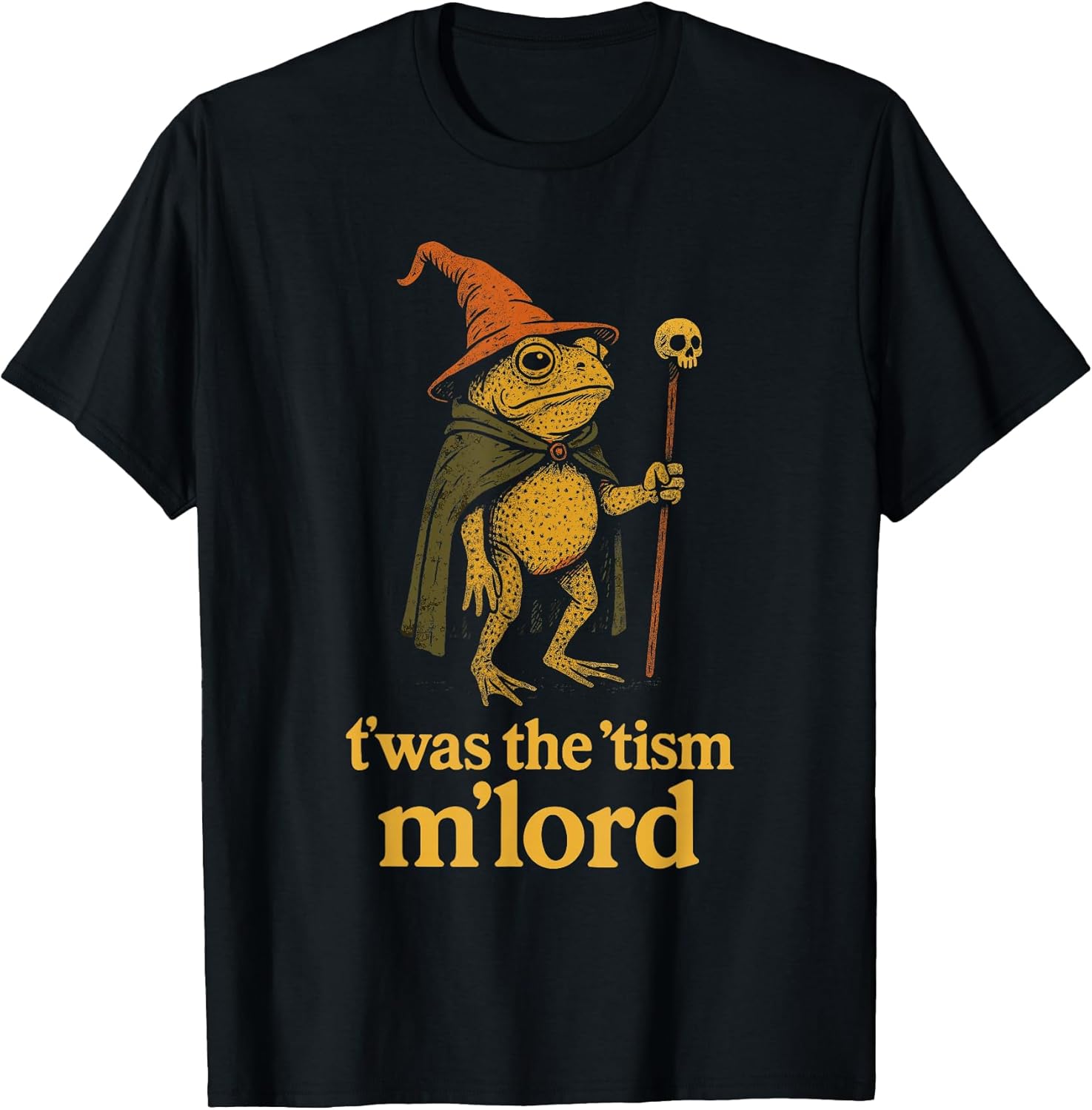 Funny Meme TWAS The Tism M Lord Frog Wizard Graphic Tee Kids T-Shirt