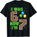 I was 6 Now Im 7 Video Gamer Birthday Boy Gift for Boys Kids T-Shirt
