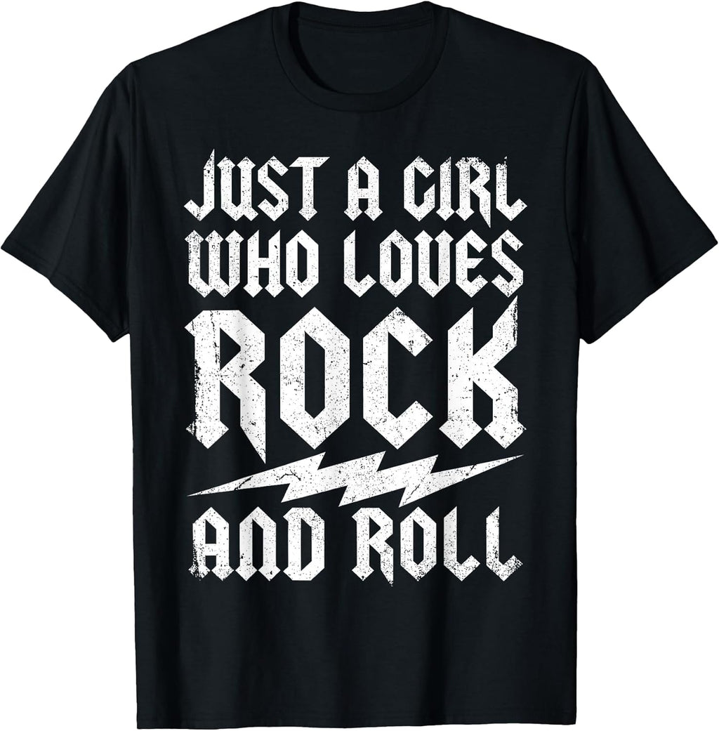 Rock Music Just a Girl Who Loves Rock and Roll Fan Outfit T-Shirt