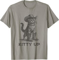 Kitty Up Vintage Country Music Lover Funny Cowboy Cat T-Shirt