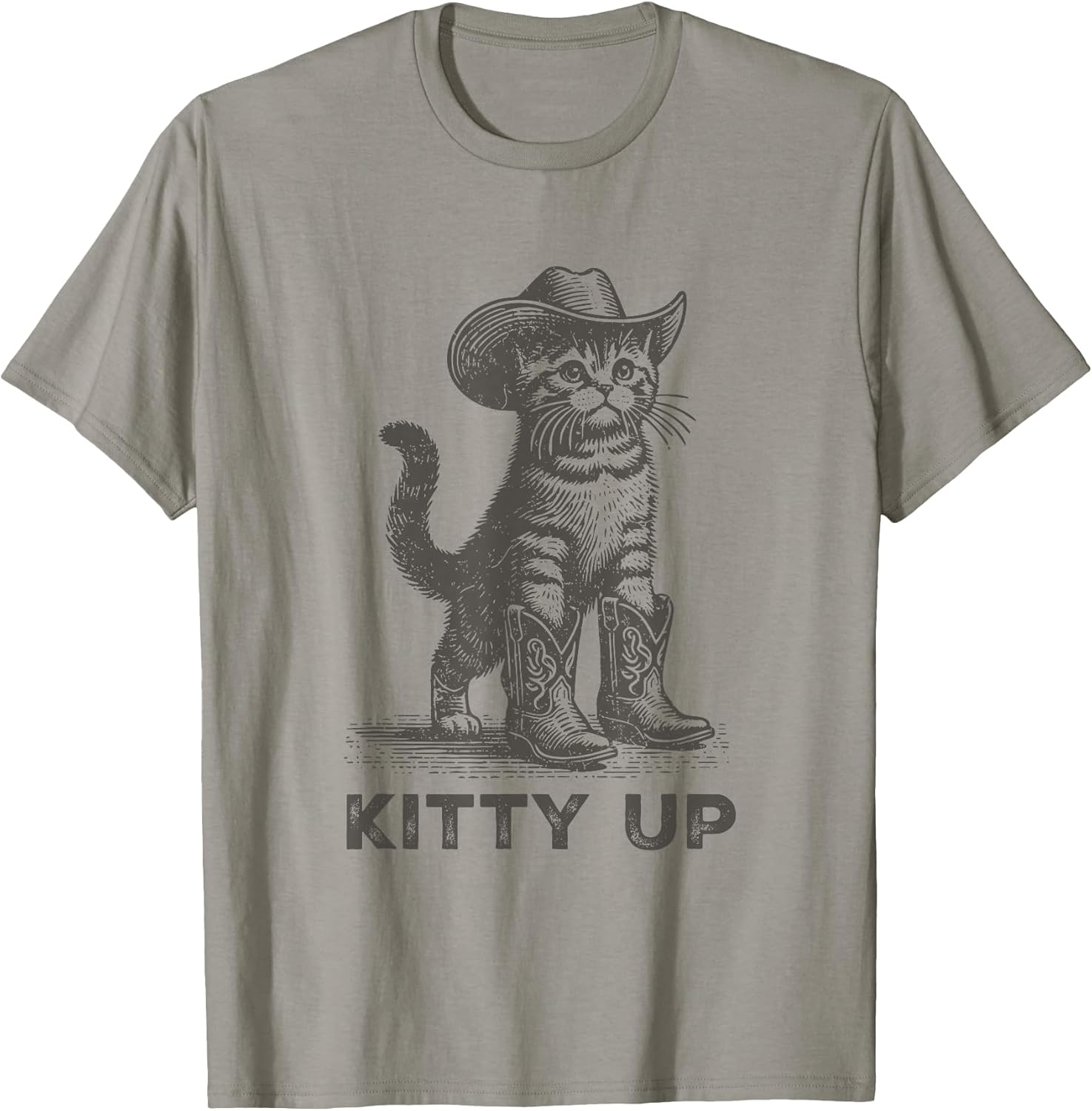 Kitty Up Vintage Country Music Lover Funny Cowboy Cat T-Shirt