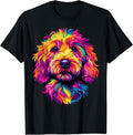 Colorful Goldendoodle Face Golden Doodle Dog Lover Black T-Shirt
