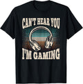 Can't Hear You I'm Gaming Funny Video Gamer Retro Men Boys T-Shirt
