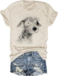 Womens Summer Giraffe Printed T-Shirt Funny Cute Animal Graphic Tees Tops