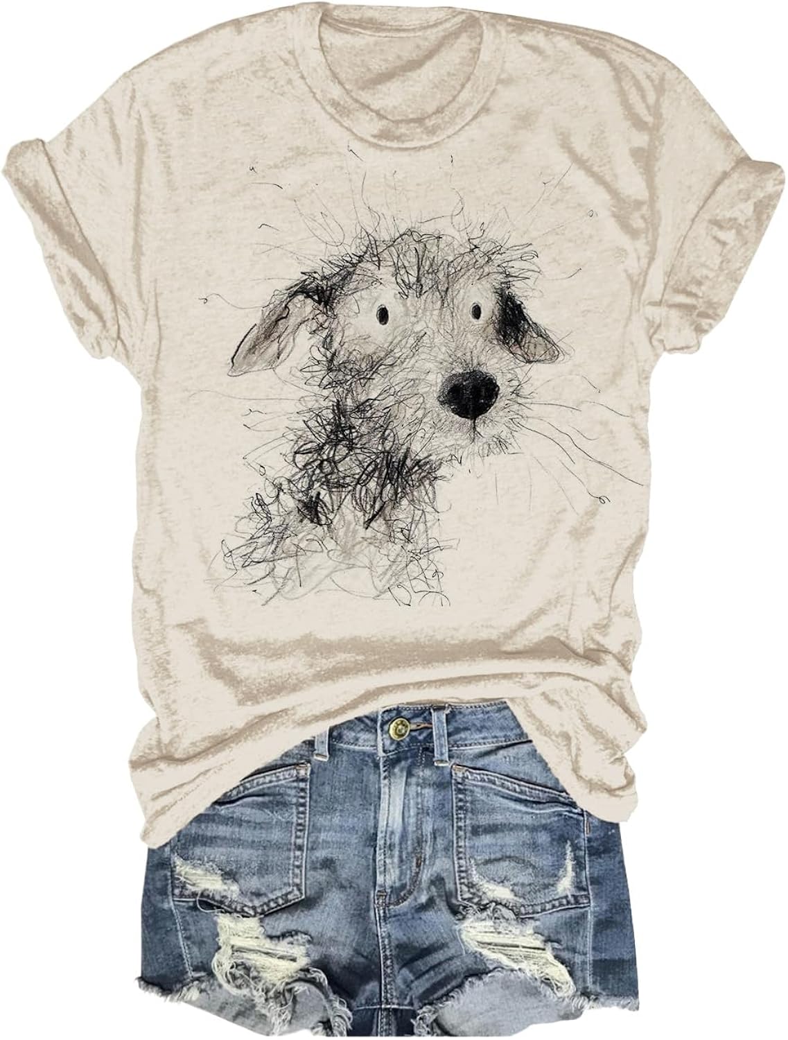 Womens Summer Giraffe Printed T-Shirt Funny Cute Animal Graphic Tees Tops