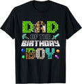 Dad of The Birthday Boy Funny Gaming Birthday Pixel Party T-Shirt