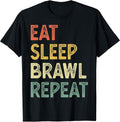 Eat Sleep Brawl Repeat Stars Funny Video Gamer Gaming T-Shirt
