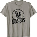 Boston Terrier Dog Grandpa Grand Paw Dog Lover Gifts Men Dad T-Shirt
