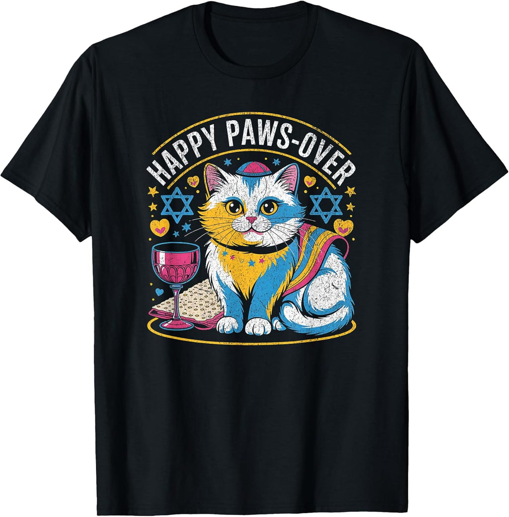 Happy Paws-over Cat Lover Funny Cat Pawsover Seder T-Shirt
