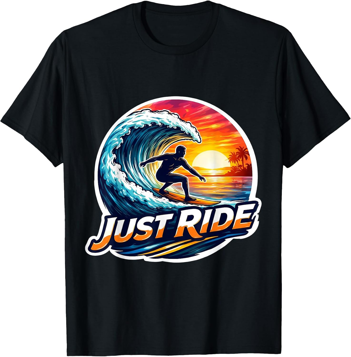 Just Ride Surfer Saying Surfing Surfboard Merch