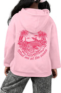 Girls Palm Tree Graphic Hoodies Meet Me At The Ocean Hoodie Cute Preppy Oversized Sweatshirts For Clothes Kids