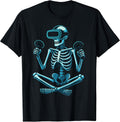 Skeleton Gamer VR Headset Funny Halloween Gaming T-Shirt