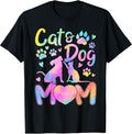 Cat Mom Dog Mom Girl Women Mother's Day Pet Lover Tie Dye T-Shirt