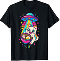 Kawaii Cute Cat Alien UFO Ramen Graphic Tees