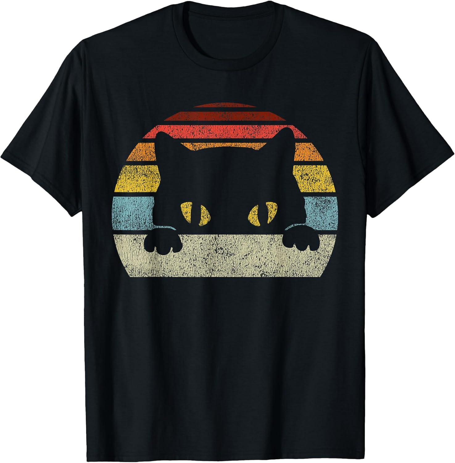 Cat Retro Style Vintage Black Kitten Cute Kitty Cats Lover T-Shirt