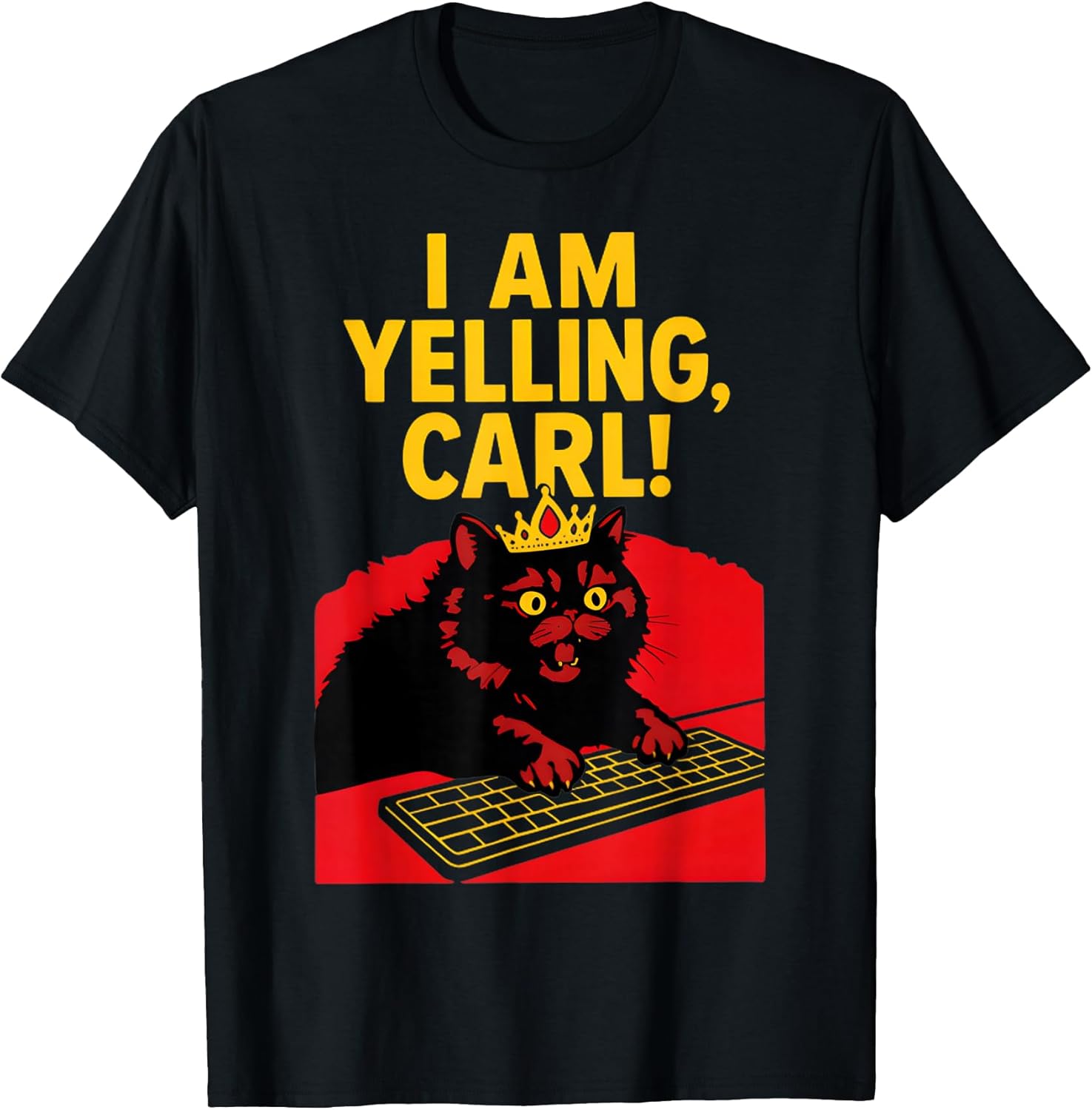 Funny Angry Yelling Cat Keyboard Meme for Cat Lovers T-Shirt