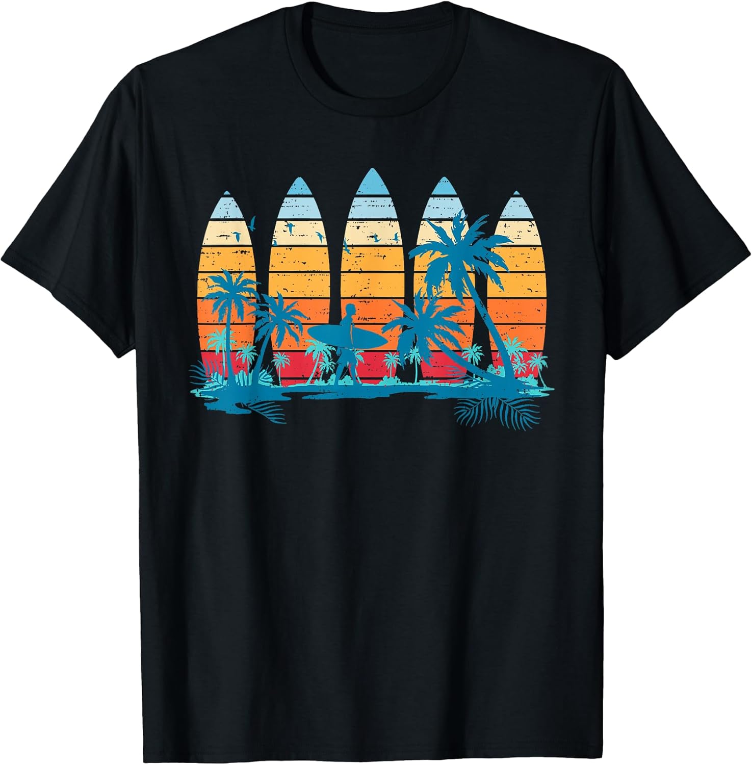 Retro Beach Hawaii Wave Surfing Summer Vacation