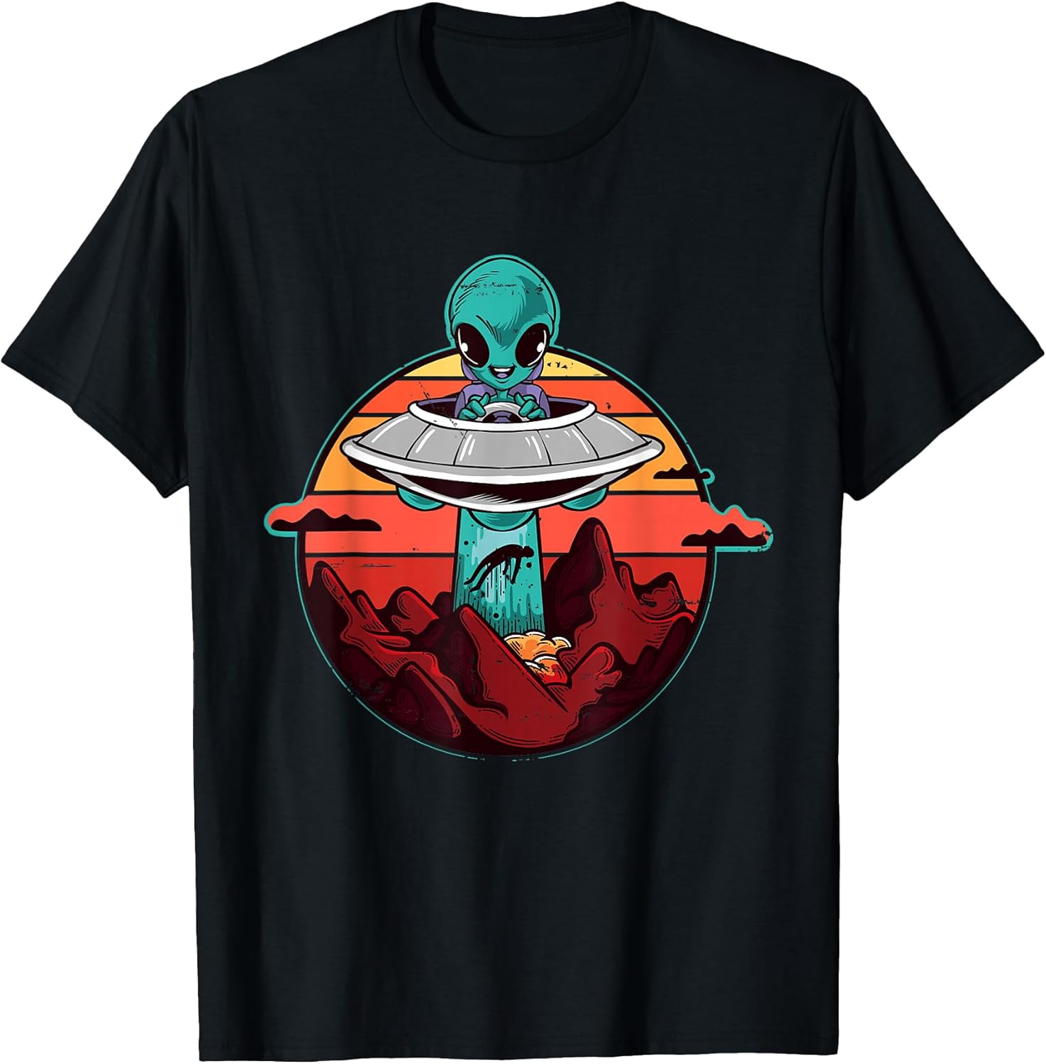 Retro Aliens Science Spaceship Merch Apparel T