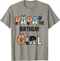 Papa of The Birthday Girl Party Blue Dog Lover Matching T-Shirt